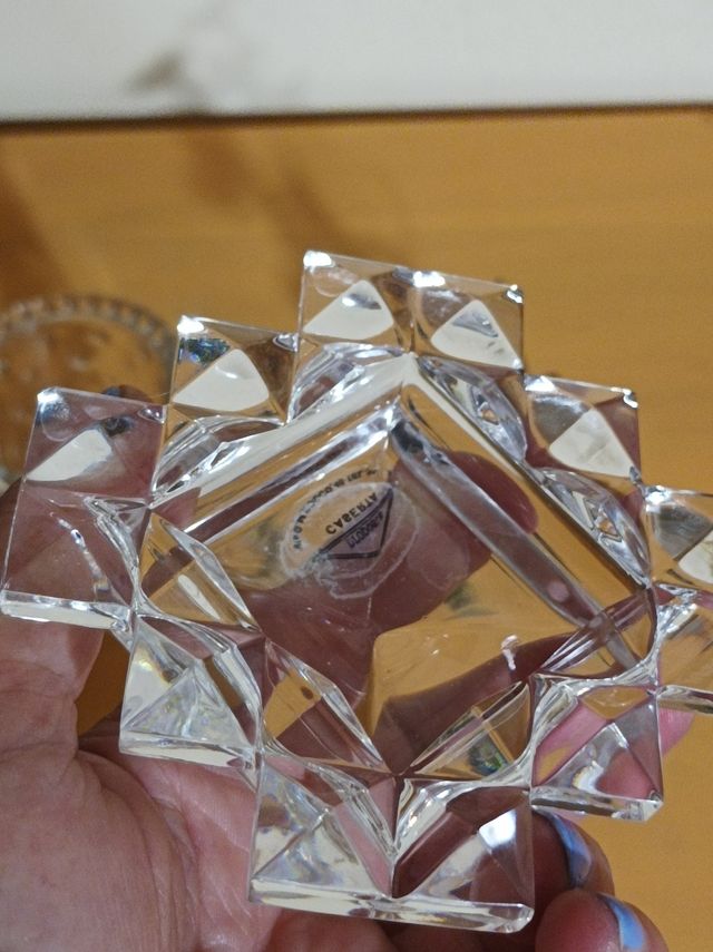 Set 3 soprammobili vetro o cristallo