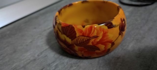 Pulsera vintage flores naranja