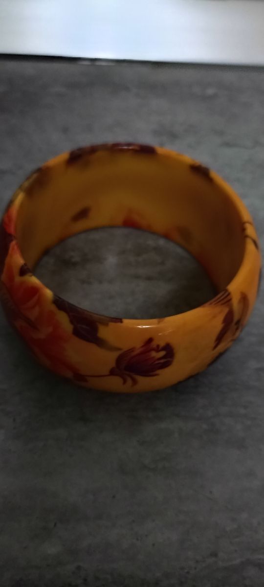 Pulsera vintage flores naranja