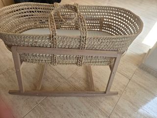 Moisés mimbre bebé - Cuna mecedora