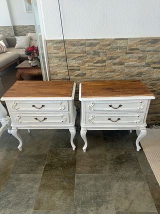 Mesitas de noche madera noble restauradas tu gusto