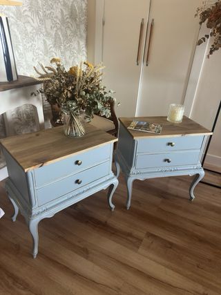 Mesitas de noche madera noble restauradas tu gusto