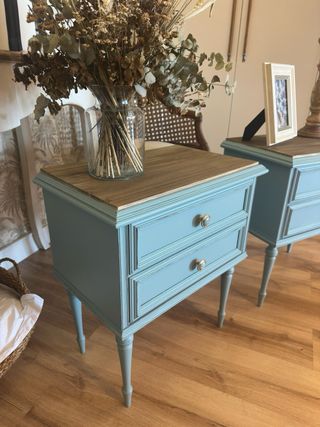 Mesitas de noche madera noble restauradas tu gusto