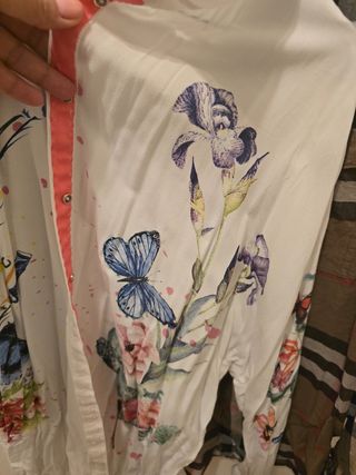 Camicia Desigual XL bianca fiori