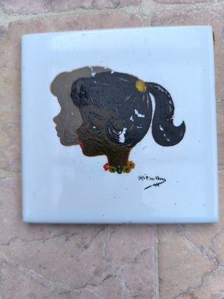 Set di 3 piastrelle decorate (spedizione e consegna a mano)