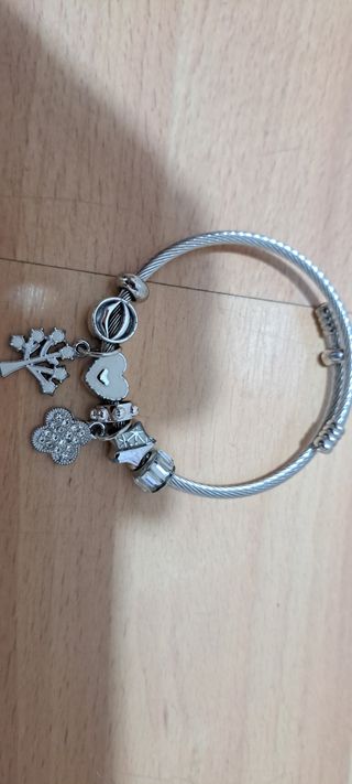 Pulsera Pandora plata con charms 