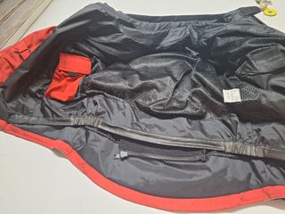 Chaqueta moto Levior rojo-gris, forro desmontable,