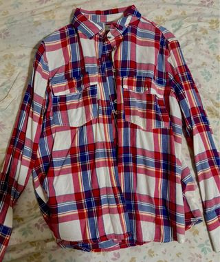 Camisa cuadros roja y azul