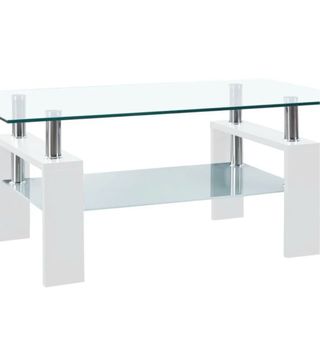 Mesa centro cristal blanco - Moderna