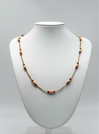 Gargantilla con coral de oro 18k