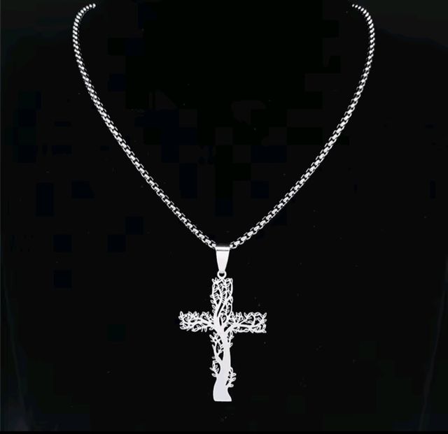 Collar Cruz Plata - Cadena