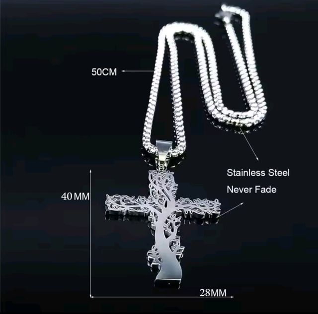 Collar Cruz Plata - Cadena