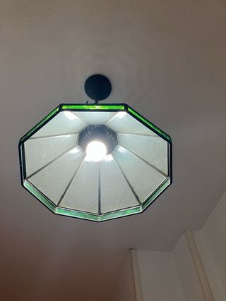 Lampara vintage cristal verde
