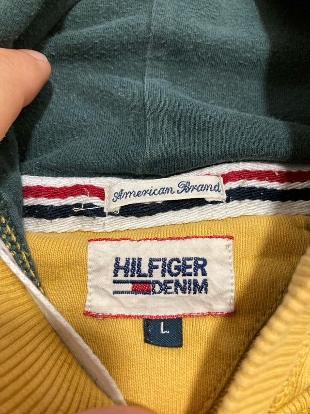 Sudadera Tommy Hilfiger amarilla mostaza L