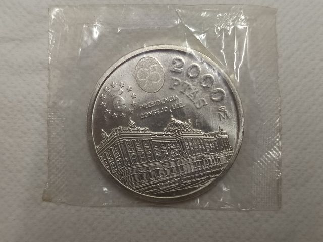 Monedas de 2.000 pesetas, 1994, 1995, 1996 y 1997.