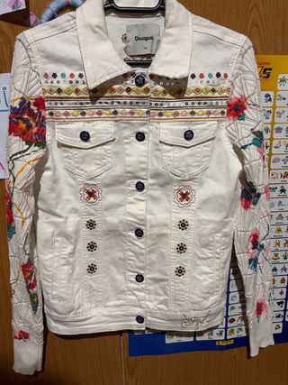 Chaqueta vaquera Desigual blanca - Talla XS