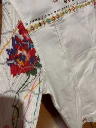 Chaqueta vaquera Desigual blanca - Talla XS