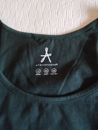 Camiseta básica tirantes Primark verde botella