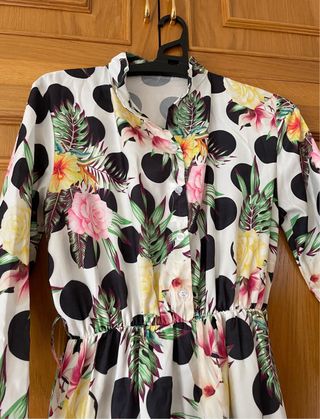 Vestido midi lunares flores