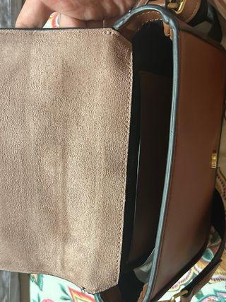 Borsa a tracolla marrone borchie
