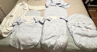 Conjunto capazo, silla y coche azul