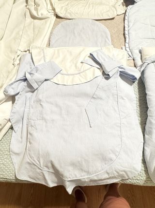 Conjunto capazo, silla y coche azul