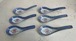 6 Cucchiaini Porcellana - Blu&Bianco