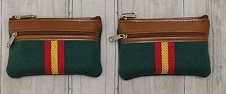 OFERTA. MONEDERO VERDE LONA / POLIPIEL CON BANDERA