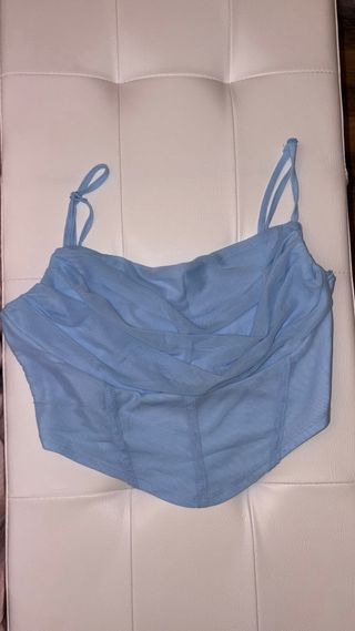 Top azul tirantes mujer