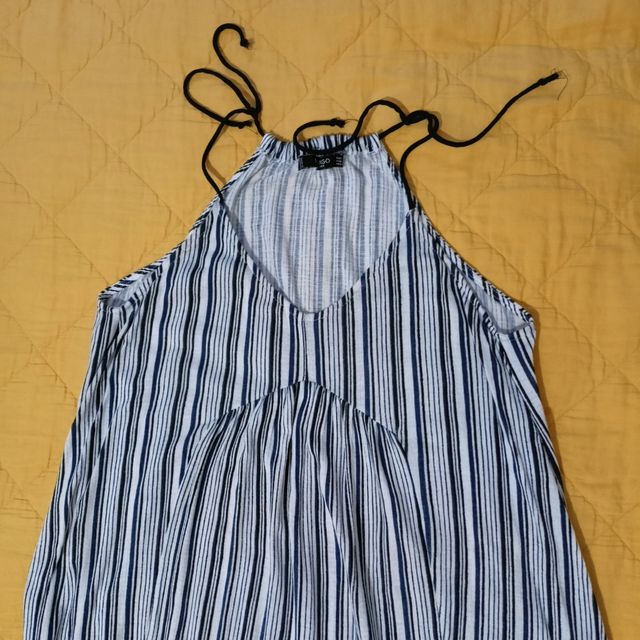 Vestido midi rayas azules y blancas