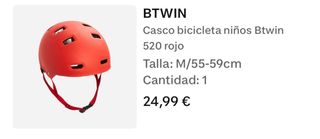 Casco bici niño BTWIN rojo