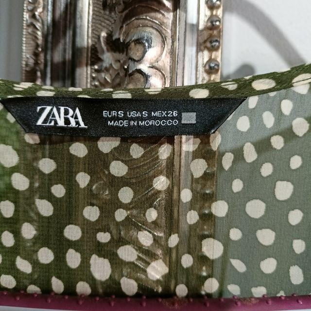 Vestido Zara lunares verde - Talla M