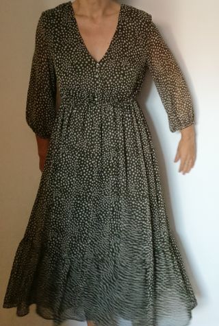 Vestido Zara lunares verde - Talla M