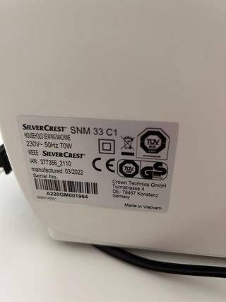 Máquina coser SilverCrest SNM33C1
