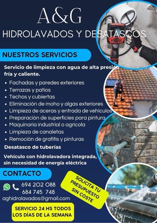 HIDROLAVADOS  LIMPIEZA CON AGUA DE ALTA PRESIÓN
