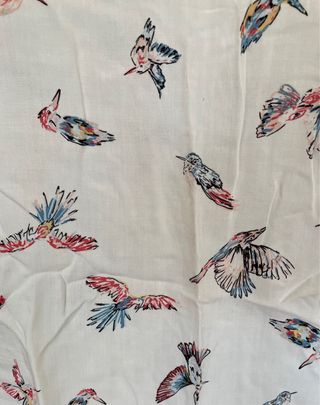 Camisa blanca estampada - pájaros