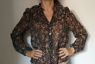 Blusa Easy Wear negra y marrón