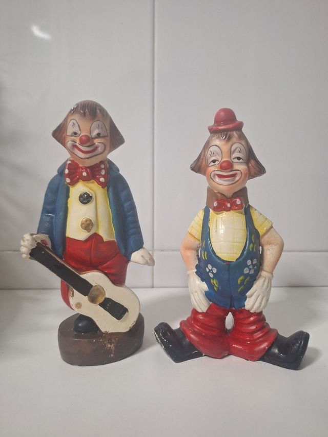 2 Payasos Vintage de Porcelana