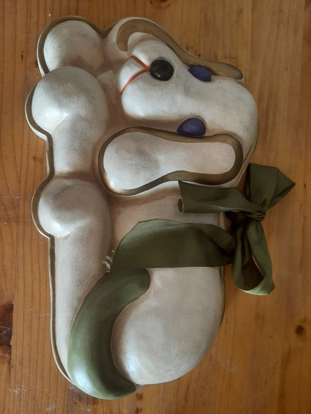 Cagnolino Thün Ceramica Bianco Oro