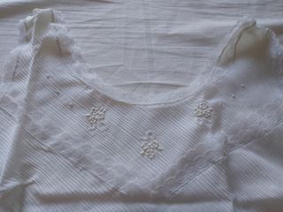 Camicia da notte vintage estiva bianca con pizzi S