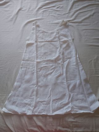 Camicia da notte vintage estiva bianca con pizzi S