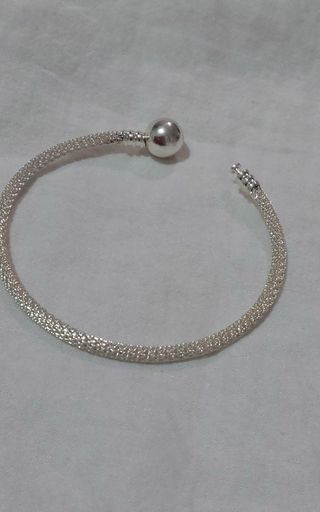 Pulsera plata cierre bola