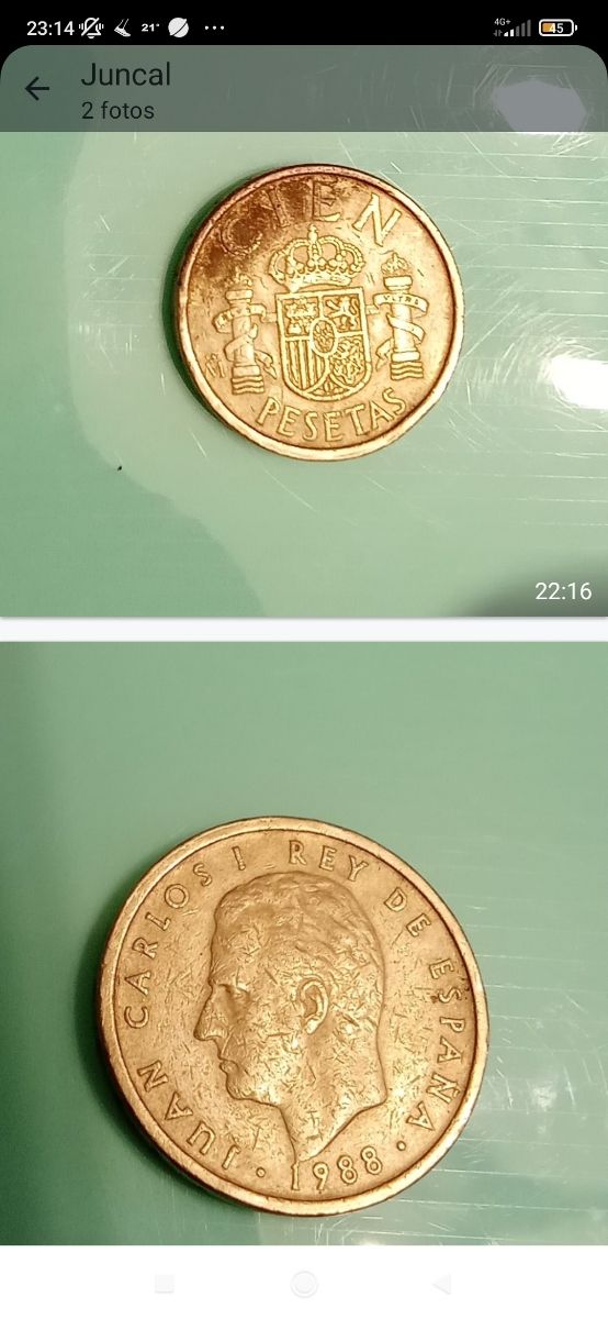 Moneda 100 pesetas Juan Carlos I 1988