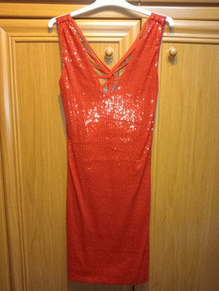 Vestido rojo fiesta lentejuelas