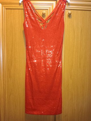 Vestido rojo fiesta lentejuelas
