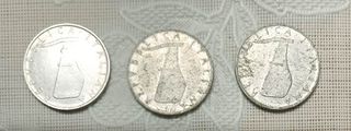 3 Monete 5 Lire Italia - Usate