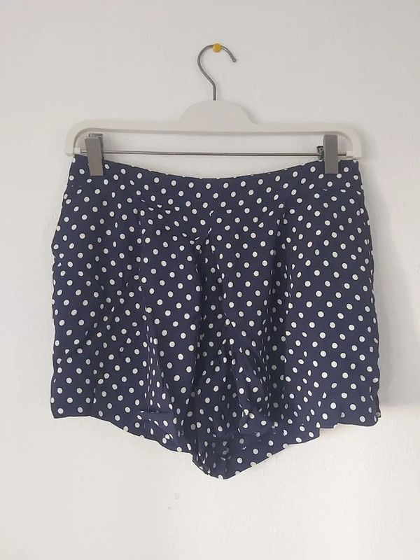 Shorts Zara lunares - azul y blanco