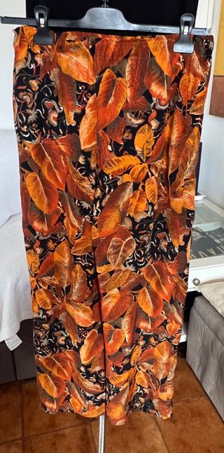 Pantaloni estivi stampa foglie tg S