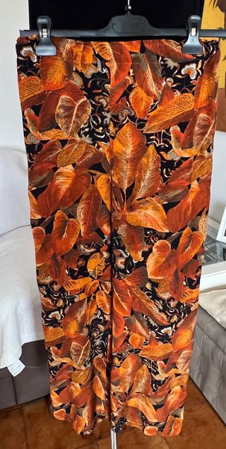 Pantaloni estivi stampa foglie tg S