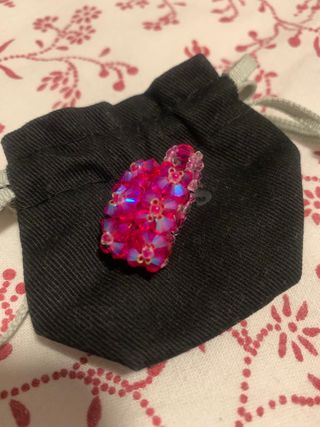Anillo swarosky rosa-rojo
